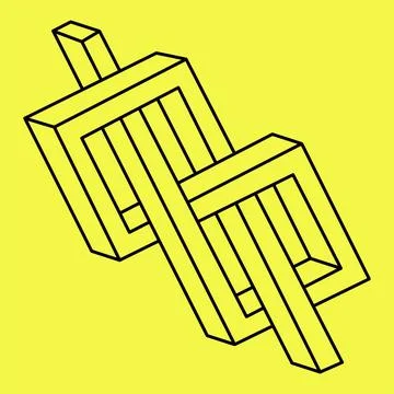 Impossible shapes. Sacred geometry. Optical illusion. Abstract eternal geometric Stock Illustration