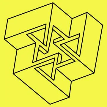 Impossible shapes. Sacred geometry. Optical illusion figure. Abstract eternal Stock Illustration