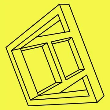 Impossible shapes. Sacred geometry. Optical illusion object. Abstract eternal Stock Illustration