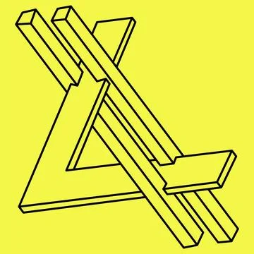 Impossible shapes. Sacred geometry. Optical illusion figure. Abstract eternal Stock Illustration