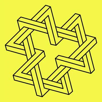 Impossible shapes. Sacred geometry. Optical illusion. Abstract eternal geometric Stock Illustration