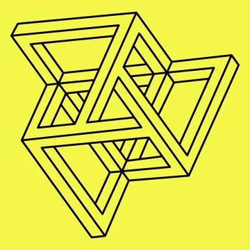 Impossible shapes. Sacred geometry. Optical illusion. Abstract eternal geometric Stock Illustration