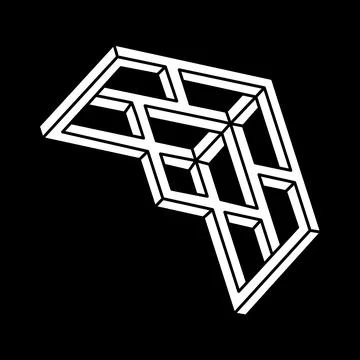 Impossible shapes. Sacred geometry. Optical illusion. Abstract eternal geometric Stock Illustration