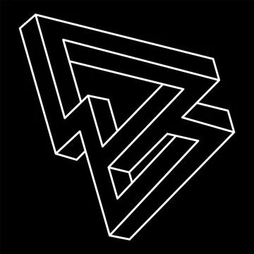 Impossible shapes. Sacred geometry. Optical illusion. Abstract eternal geometric Stock Illustration
