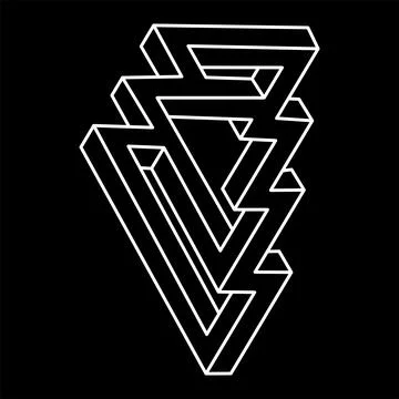 Impossible shapes. Sacred geometry. Optical illusion. Abstract eternal geometric Stock Illustration
