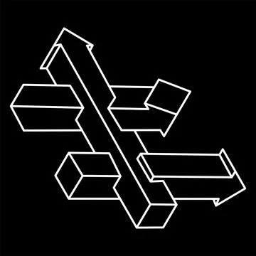 Impossible shapes. Sacred geometry. Optical illusion. Abstract eternal geometric Stock Illustration