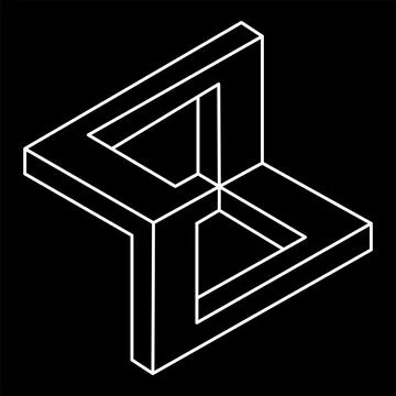 Impossible shapes. Sacred geometry. Optical illusion. Abstract eternal geometric Stock Illustration