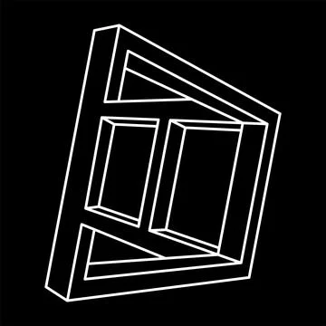 Impossible shapes. Sacred geometry. Optical illusion. Abstract eternal geometric Stock Illustration