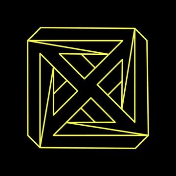 Impossible shapes. Sacred geometry. Optical illusion figure. Abstract eternal Stock Illustration