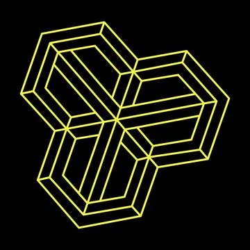 Impossible shapes. Sacred geometry. Optical illusion. Abstract eternal geometric Stock Illustration