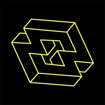 Impossible shapes. Sacred geometry. Optical illusion figure. Abstract eternal Stock Illustration
