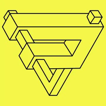 Impossible shapes. Sacred geometry triangle. Optical illusion figure. Abstract 스톡 일러스트