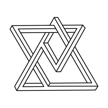 Impossible shapes. Sacred geometry. Web design element. Optical illusion object. Stock Illustration