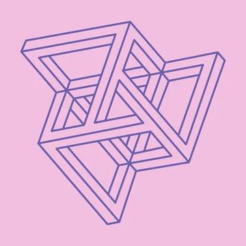 Impossible shapes vector. Optical illusion. Optical art pattern. Geometric Illustrazione stock