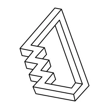 Impossible shapes. Web design element. Optical Illusion object. Line design. Stock Illustration