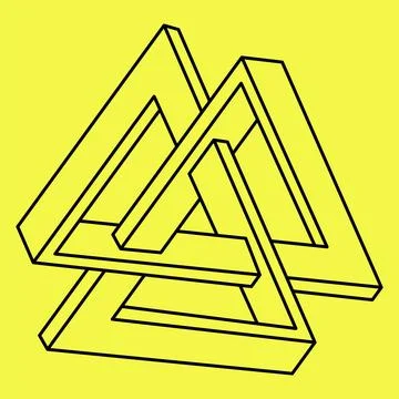 Impossible shapes. Web design element. Optical Illusion objects. Line design イラスト素材
