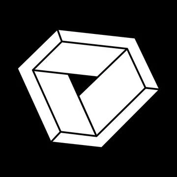 Impossible shapes. Web design element. Optical illusion object. Geometric figure Stockillustratie