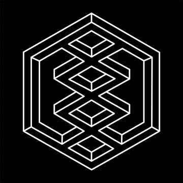 Impossible shapes. Web design element. Unreal geometric figures. Optical Stock Illustration