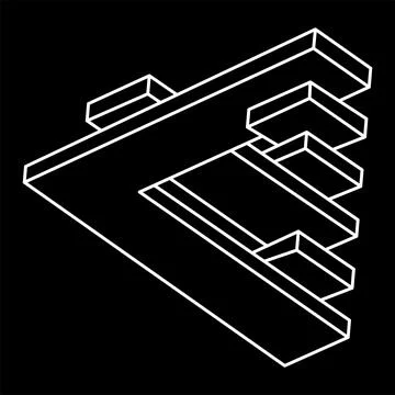 Impossible shapes. Web design element. Optical illusion objects. Line design Stock Illustration
