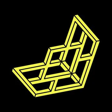 Impossible shapes. Web design element. Optical illusion object. Line design Illustrazione stock