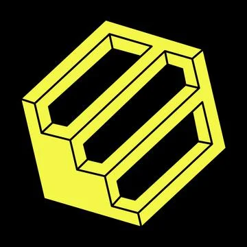 Impossible shapes. Web design element. Escher paradox. Optical illusion object Stock Illustration