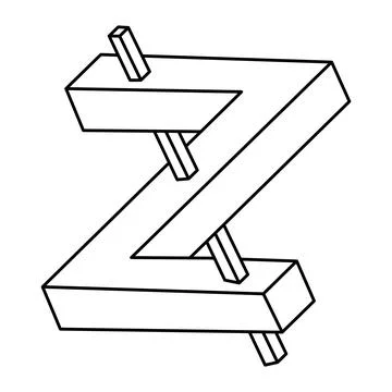 Impossible shapes. Web design elements. Optical Illusion objects. Line design. Illustrazione stock