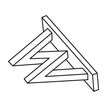 Impossible shapes. Web design elements. Optical illusion objects. Line design. Stock Illustration
