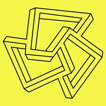 Impossible shapes. Web design elements. Optical Illusion objects. Line design Stock Illustration
