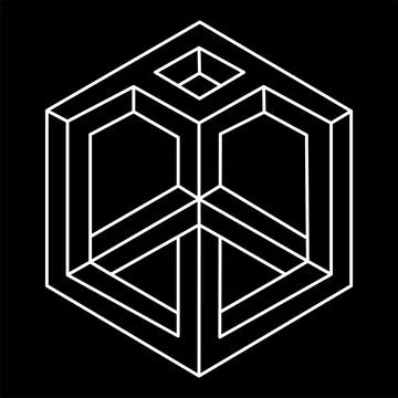 Impossible shapes. Web design elements. Unreal geometric figures. Optical イラスト素材