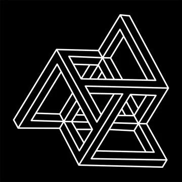 Impossible shapes. Web design elements. Optical illusion objects. Line design Stock Illustration