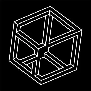 Impossible shapes. Web design elements. Optical illusion objects. Line design Stock Illustration