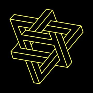 Impossible shapes. Web design elements. Optical illusion objects. Line design Stock Illustration