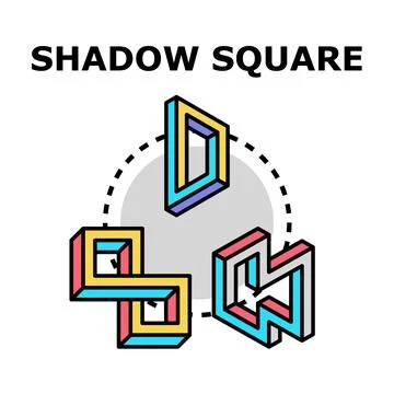 Impossible square shapes creating optical illusion concept Illustrazione stock