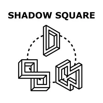 Impossible square shapes creating optical illusion concept Stock Illustration