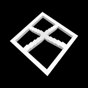 Impossible staircase. Isolated on black background. 3d Vector illustration. Иллюстрация