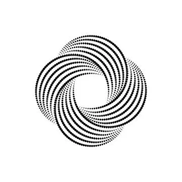 Impossible symbol. Rounded dotted shape. Infinite knot sign. Overlapping thin Stock Illustration