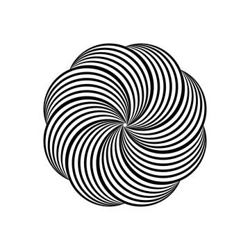 Impossible symbol. Rounded floral linear shape. Infinite knot sign. Overlapping Stock Illustration