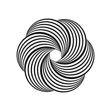 Impossible symbol. Rounded floral linear shape. Infinite knot sign. Overlapping Stock Illustration