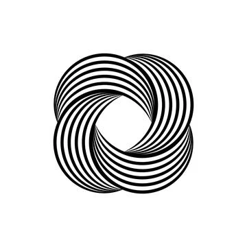 Impossible symbol. Rounded square linear shape. Infinite knot sign. Overlapping Stock Illustration