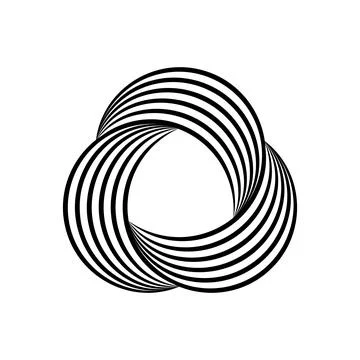 Impossible symbol. Rounded triangle linear shape. Infinite trinity sign Stock Illustration