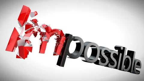 Impossible text isolated over white Impossible text isolated over white Co... Stock Photos