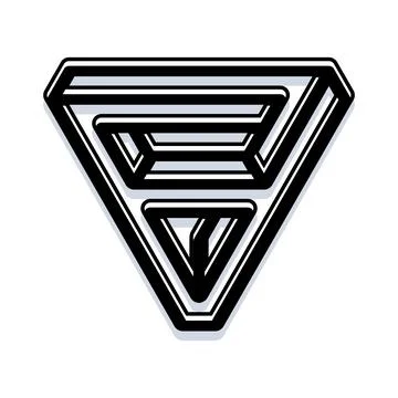 Impossible triangle optical illusion geometric concept Stock Illustration