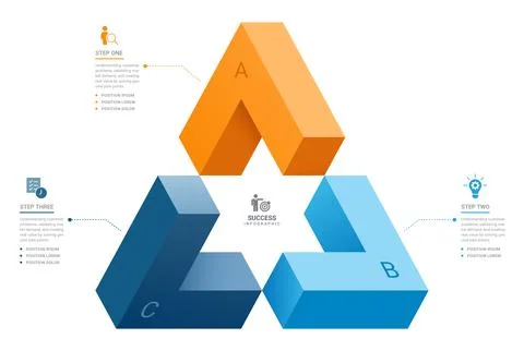 Impossible Triangle Process Infographic Template Background with 3 Connecte.. 스톡 일러스트