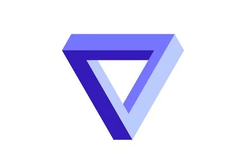 Impossible triangle shape. Optical visual illusion. Triangular Infinite loop Stock Illustration