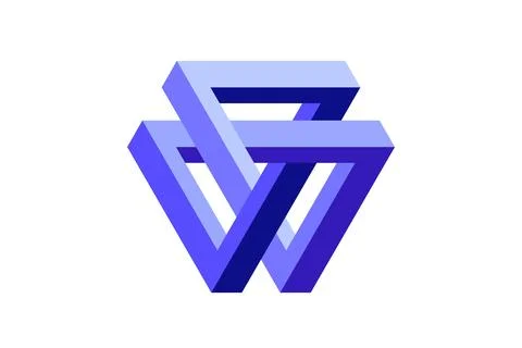 Impossible triangle shape. Optical visual illusion. Triangular Infinite loop Stock Illustration