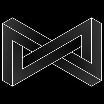 Impossible triangular infinity icon. Stock Illustration