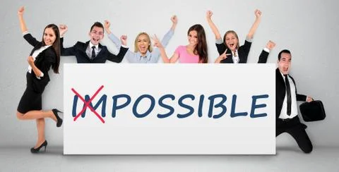 Impossible word on banner Stock Photos