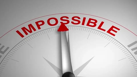 Impossible Word or Text Gauge Arrow Compass Animation Concept Stock Footage 301477760