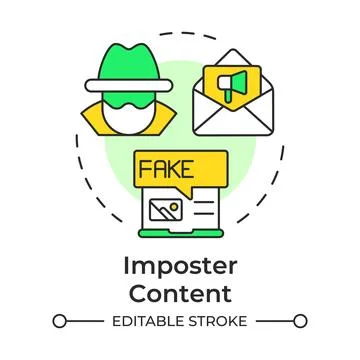 Imposter content multi color concept icon Stock Illustration