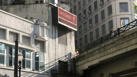 The 'Impostometro', a kind of a debt clock placed at Sao Paulo city Stock Footage 94591551